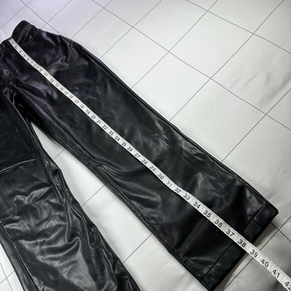 Abercrombie & Fitch Pants Women 29 Short Black Faux Leather Vegan Curve Love 90s - Picture 10 of 11